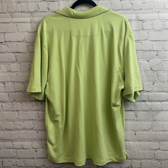 Tommy Bahama Green Tonal Striped Short Sleeve Polo Men's Size XL Workwear Golf - Picture 2 of 4